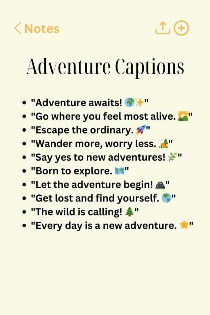 Adventure Captions