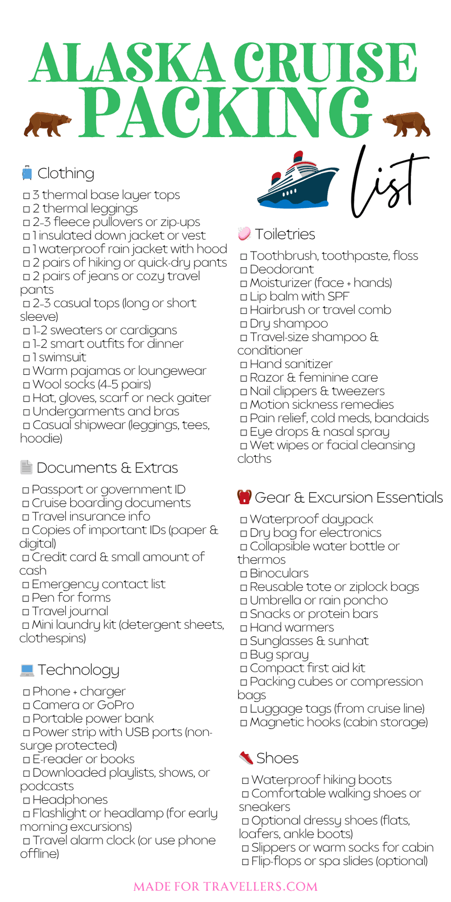 Alaska Cruise Packing List You’ll Be Glad You Found ️