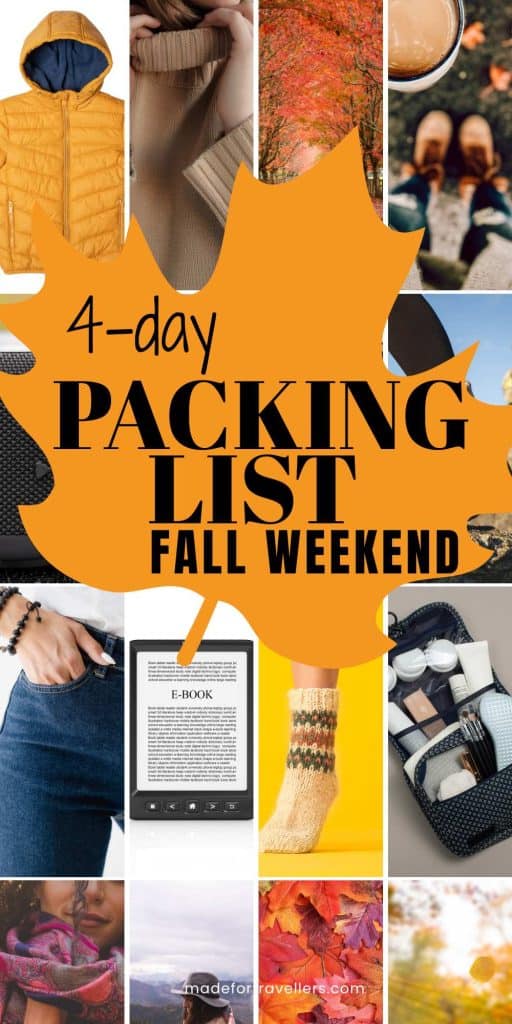4 day packing list fall weekend