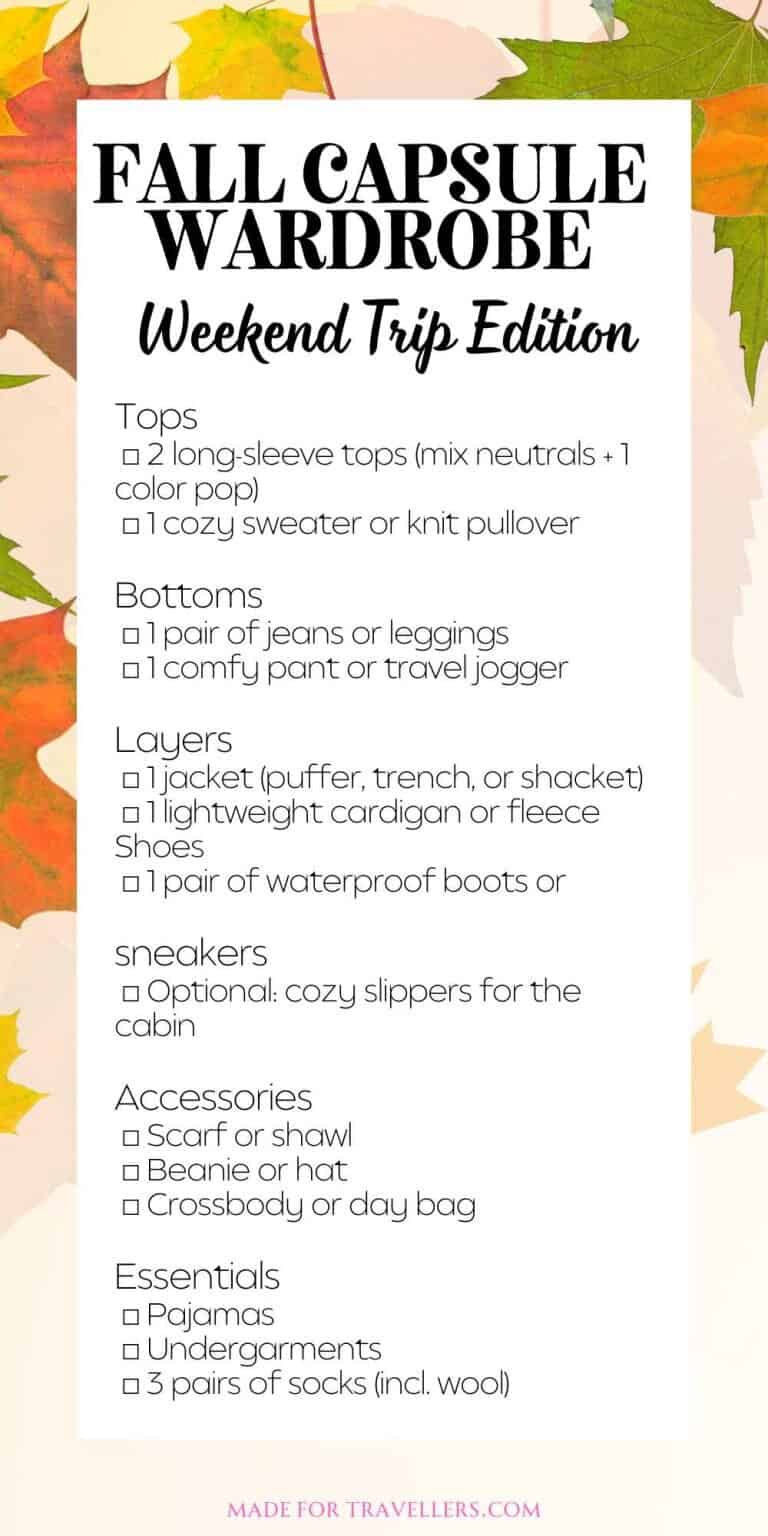 Fall Weekend Packing List for a Cozy Getaway 🍂