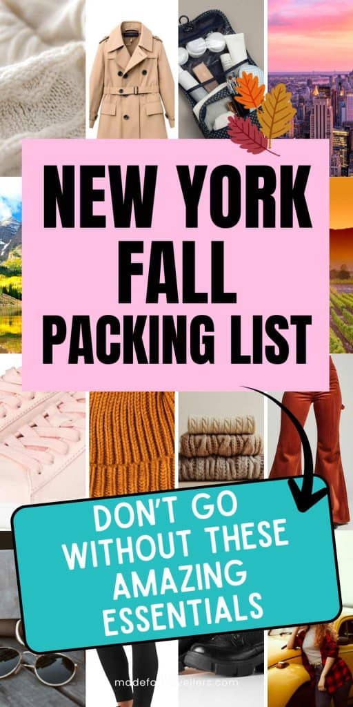 NEW YORK FALL PACKING LIST