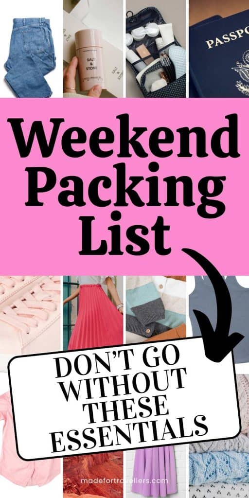 Weekend packing list