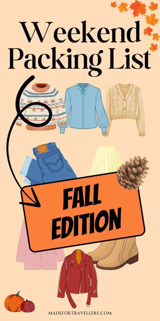 weekend packing list fall